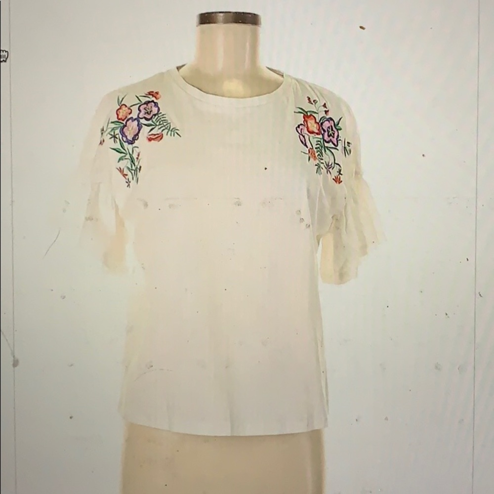 White floral top